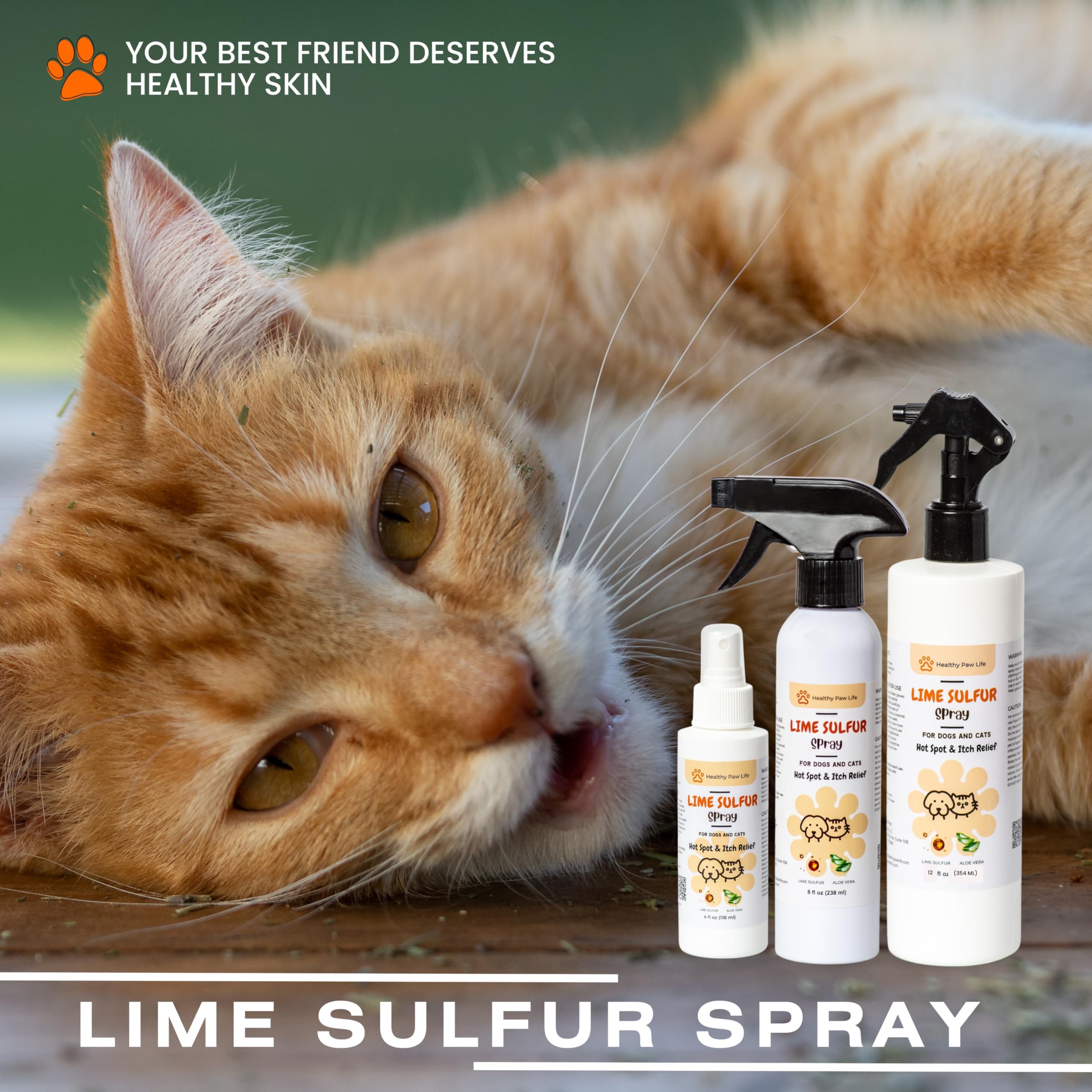 Peau animale apaisée avec Classic's Lime Sulfur Dip et Aloe Vera.
