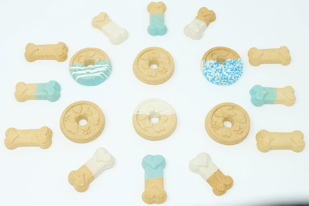 Blue Buddies biscuits décorés, friandises gourmandes pour chiens.