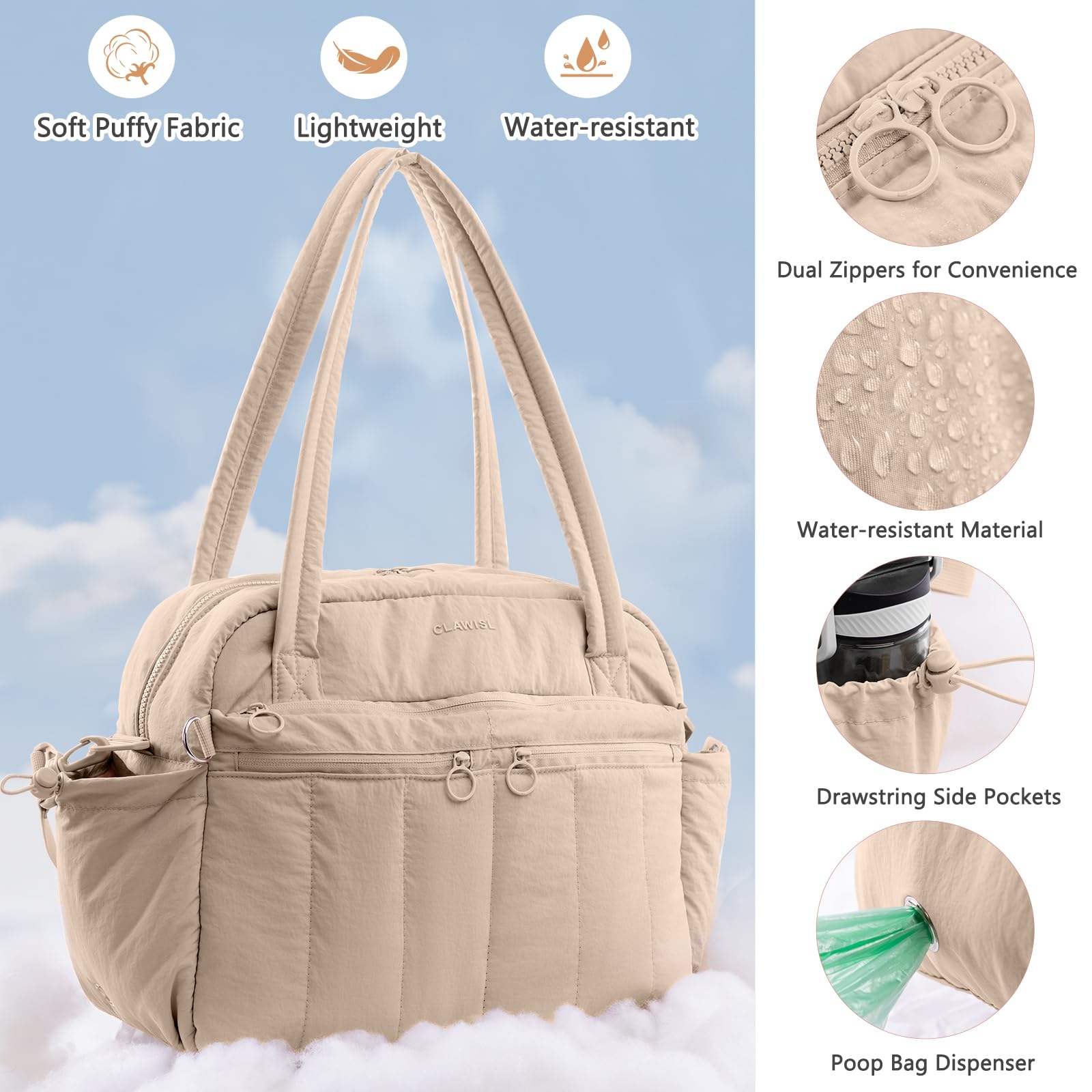 CLAWIST manchon-valise chien, attache pratique pour voyager sans effort.