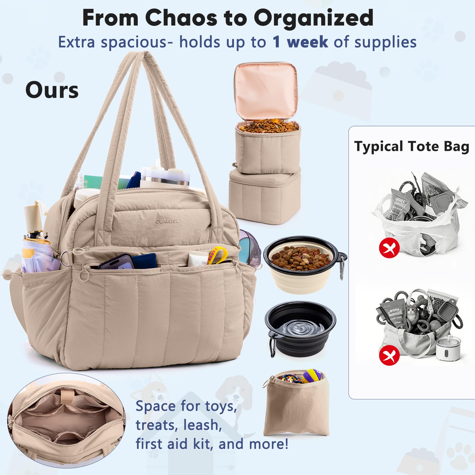 CLAWIST sac poignée épaule chien, portage polyvalent pour toutes les sorties.