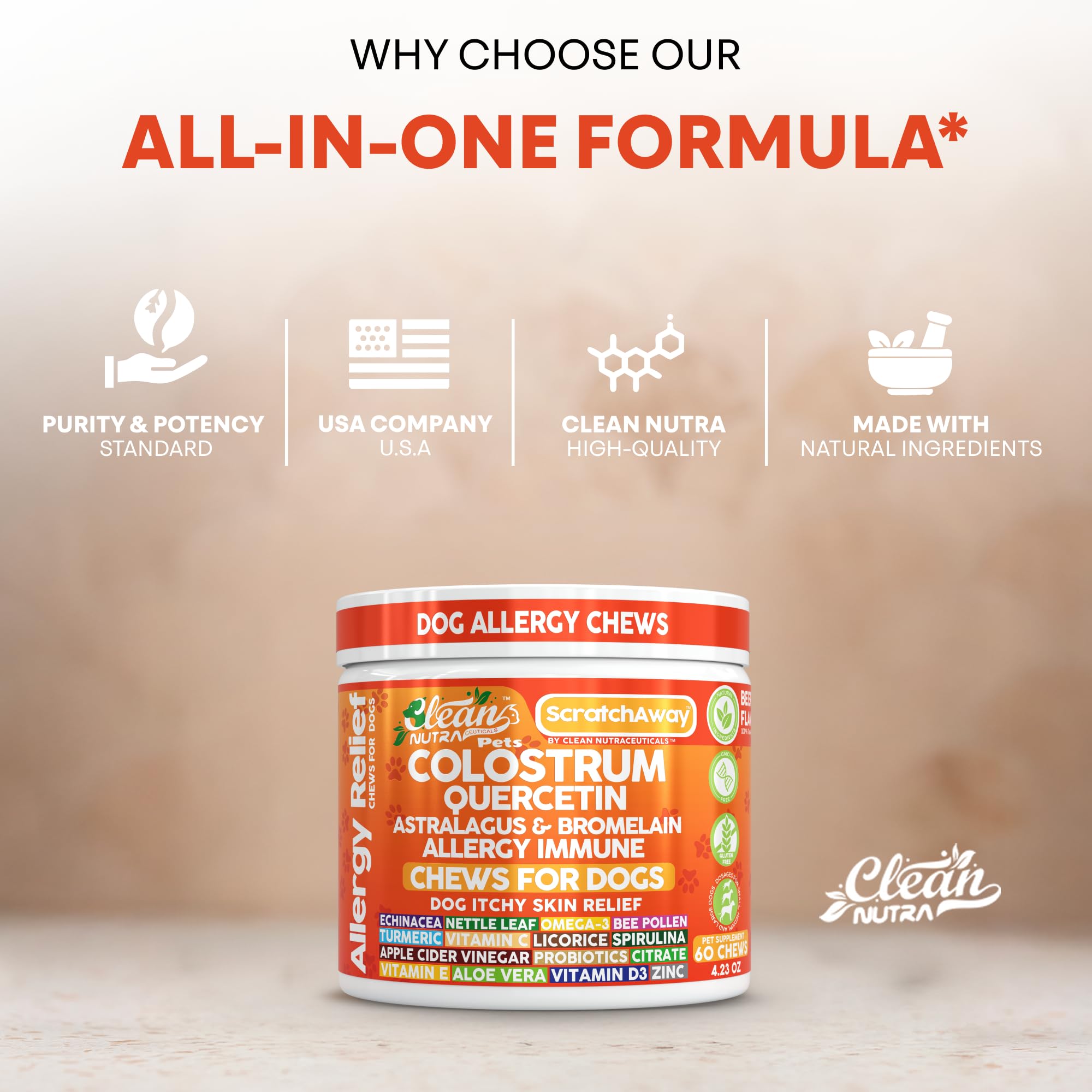 Bromelaïne Clean Nutraceuticals chien – relief des irritations possible.