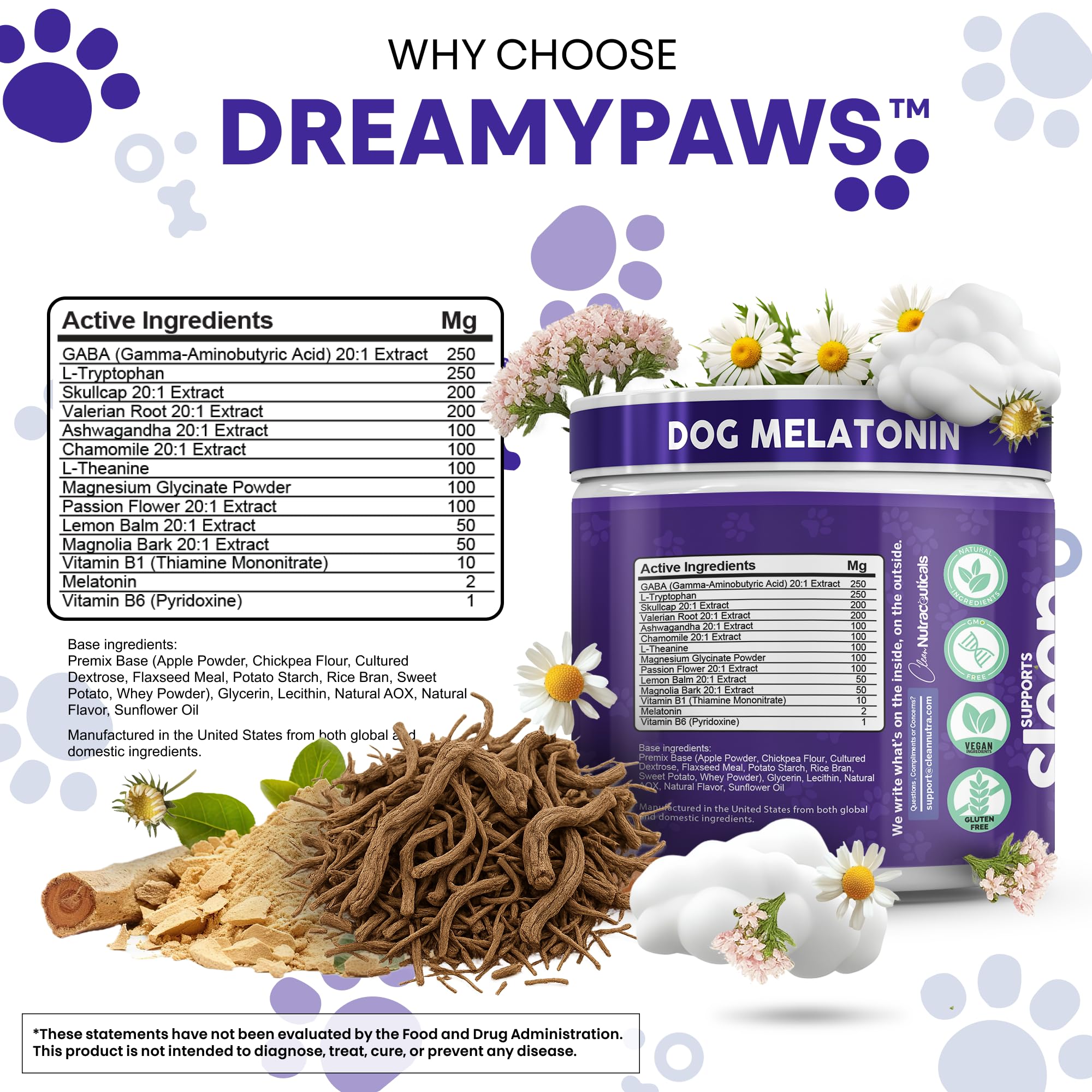 Chien qui dort paisiblement après avoir mangé Dreamy Paws