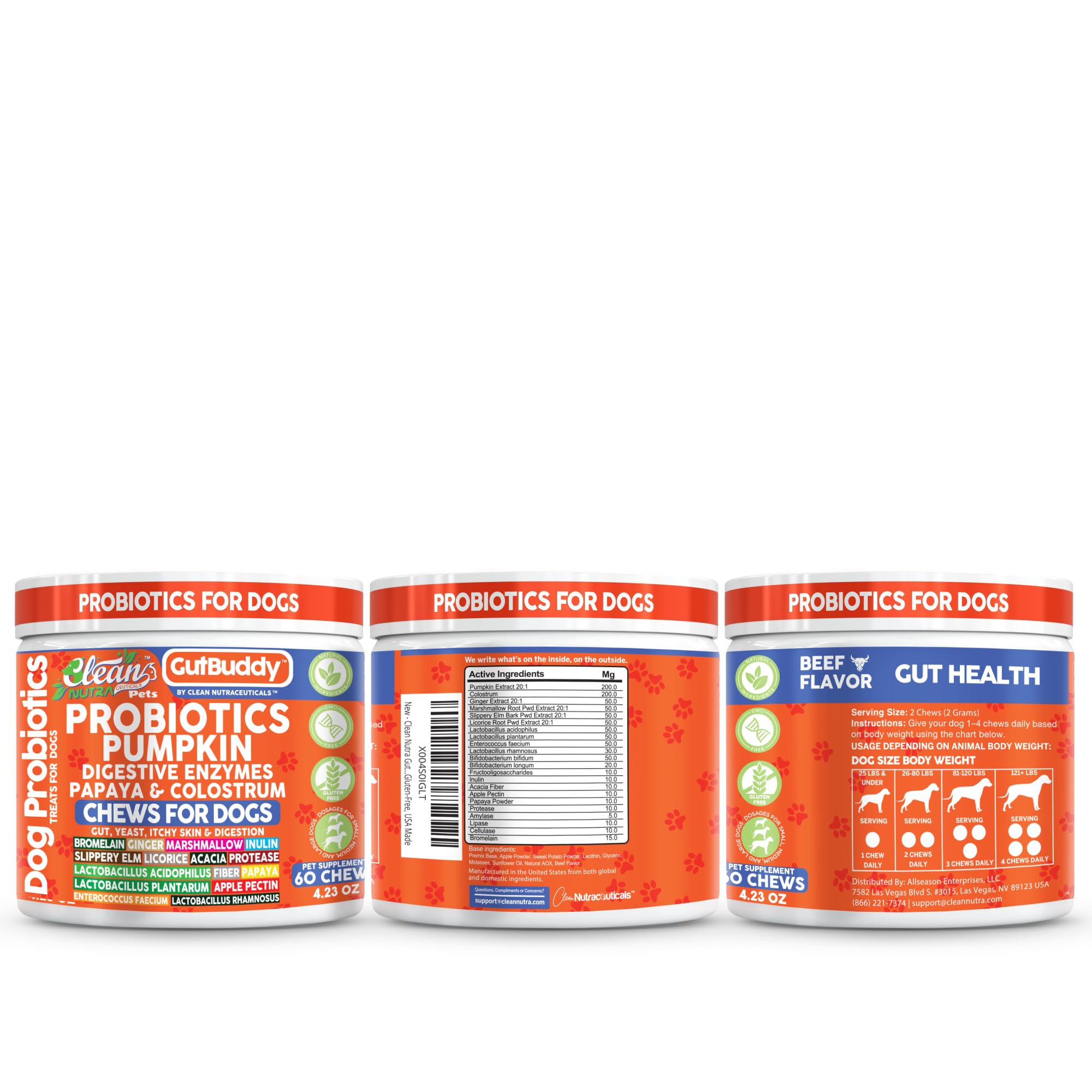 Clean Nutraceuticals Fibres inuline chien : soutien des habitudes intestinales et du transit