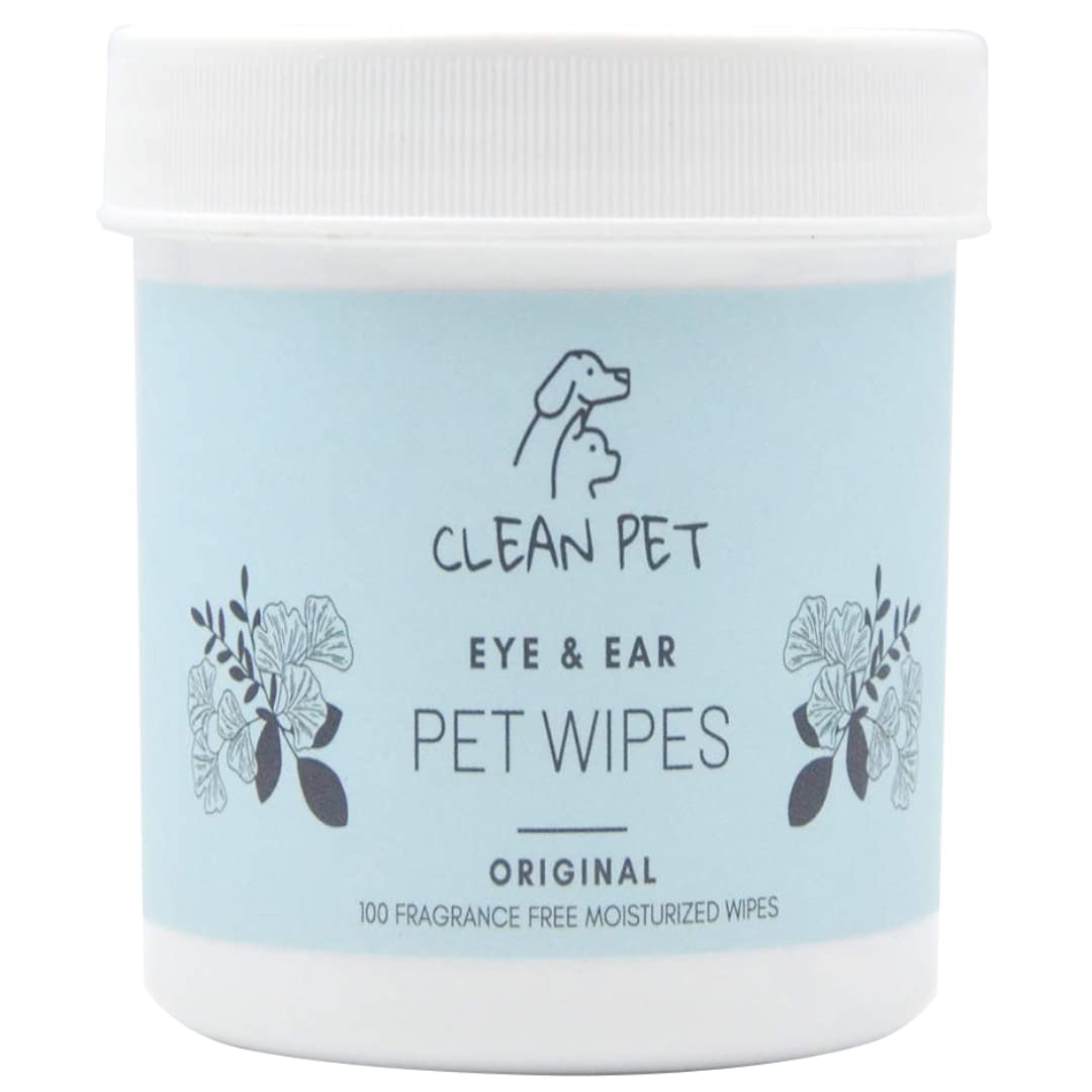 Lingettes Clean Pet pour yeux et oreilles, nettoyage sûr pour chiens et chats.