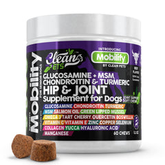 Boîte Clean Pets montrant le complément hip et joint pour chien