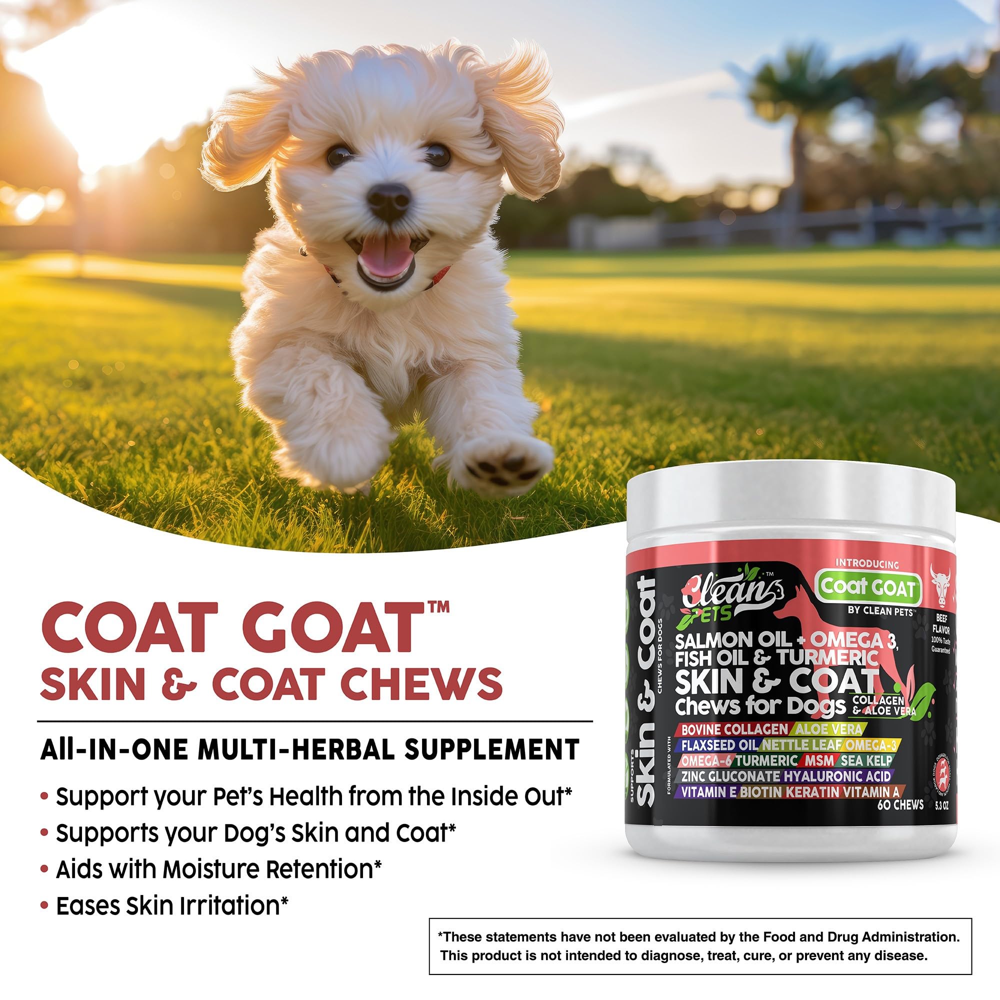 Clean Pets Huile de Saumon – versement facile pour dosage quotidien.