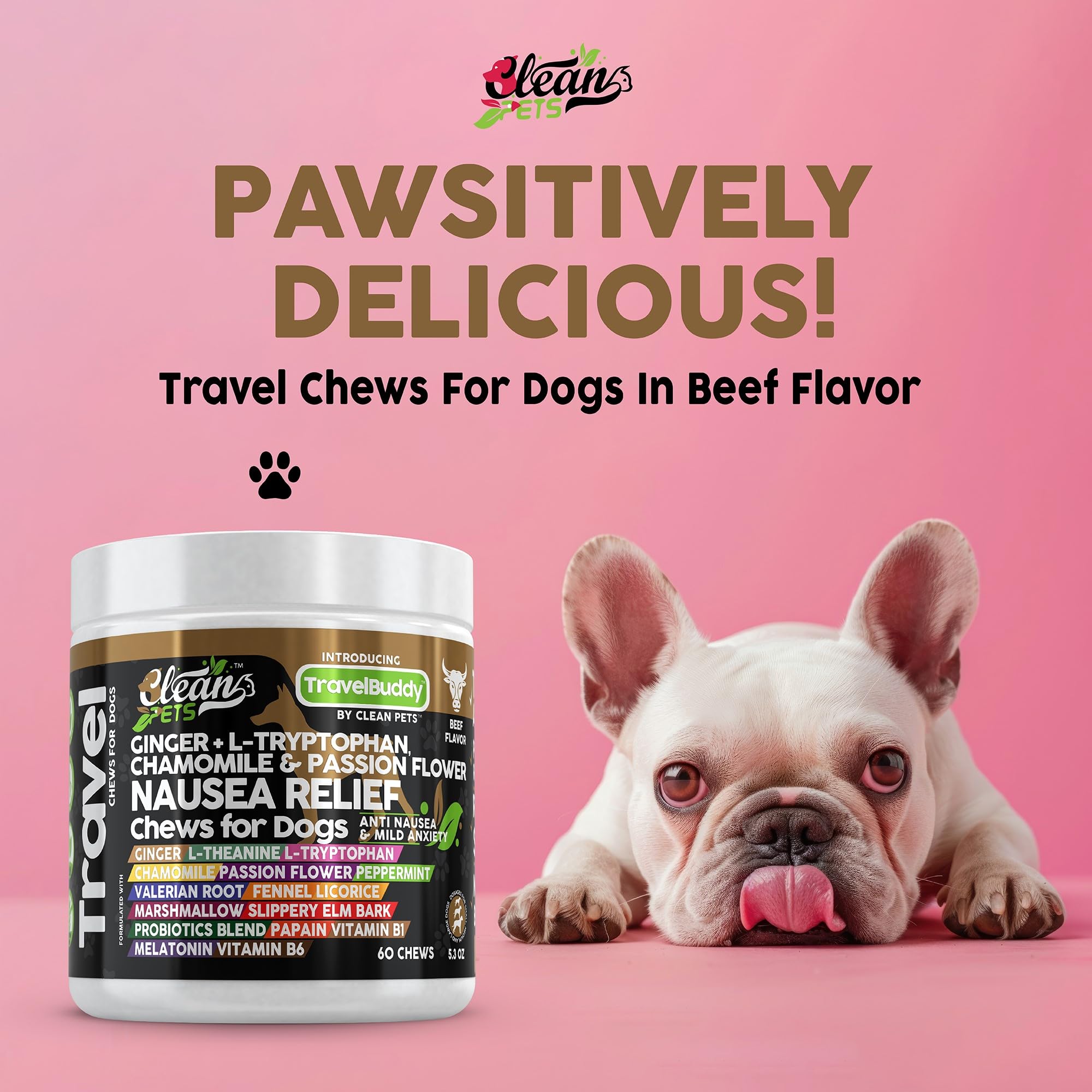 Friandises de voyage Clean Pets: guimauve pour le confort gastrique.