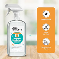 Clean Revolution DustLock réduit la poussière autour du bac à litière.