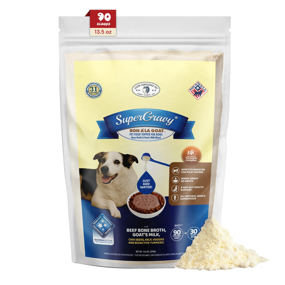 CLEAR CONSCIENCE PET Bon A’ La Goat – bouillon naturel pour chien, hydrate et rehausse le repas