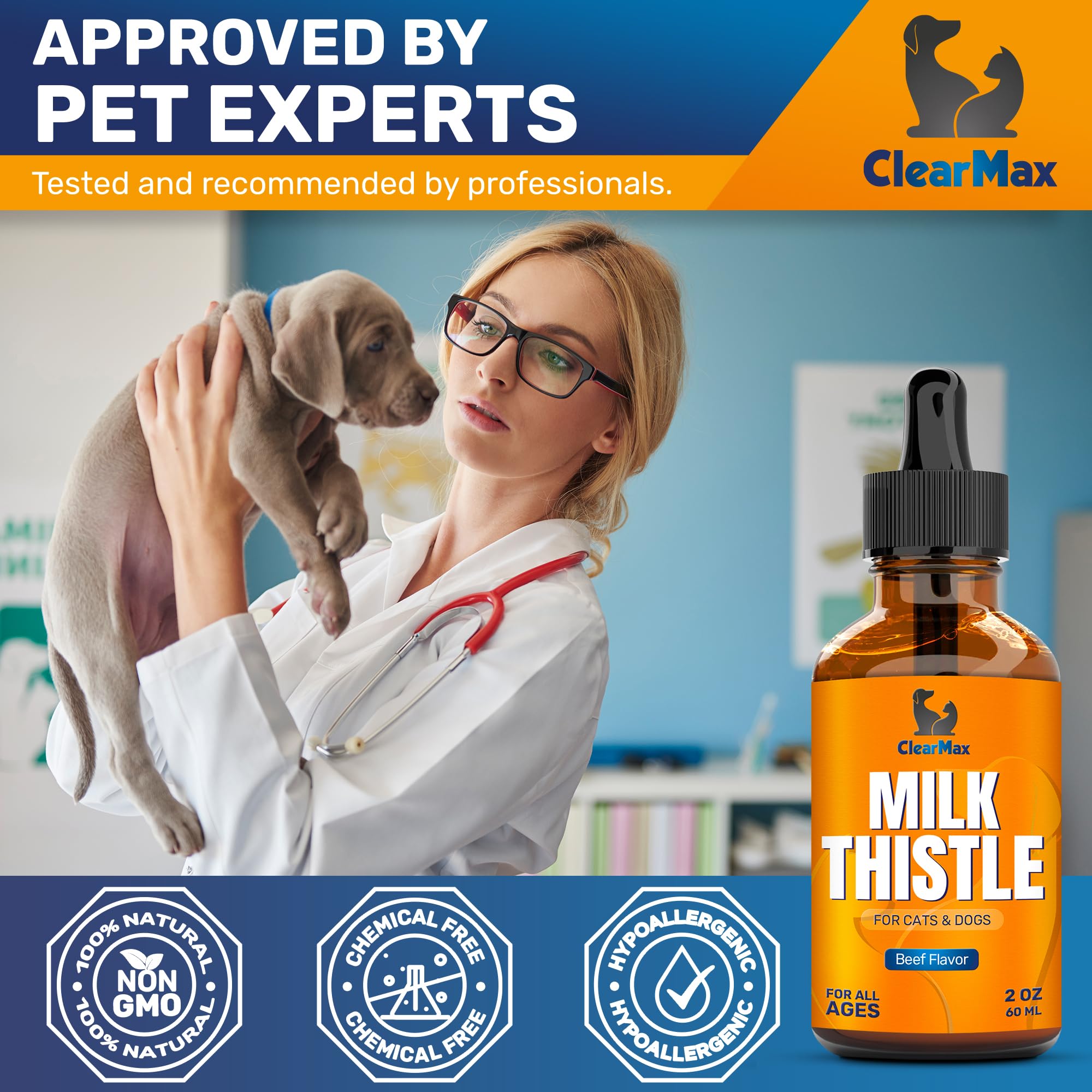 Clear Max Chardon-Marie saveur boeuf naturelle, appétence pour l'animal