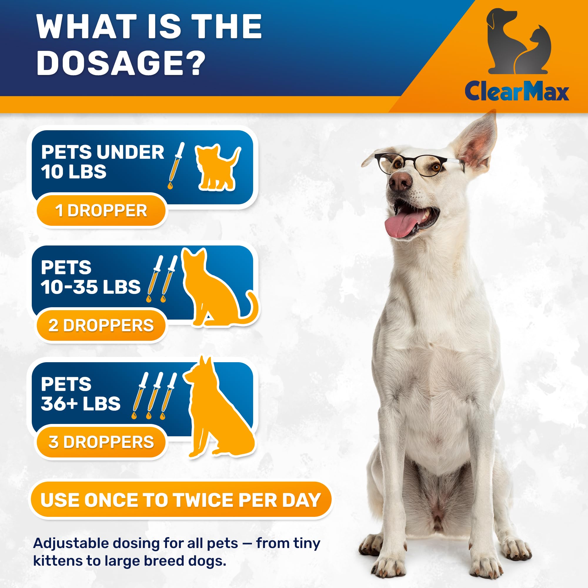 Clear Max Probiotiques Liquide – Aide après stress et antibiotiques chez les animaux.