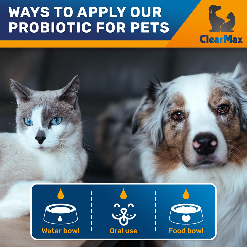 Clear Max Probiotiques Liquide – Compatible avec tous les âges et tous les animaux.
