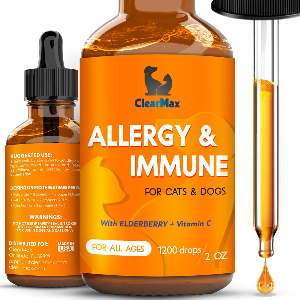 Clear Max Relief flacon: soutien potentiel contre les allergies chez chiens et chats