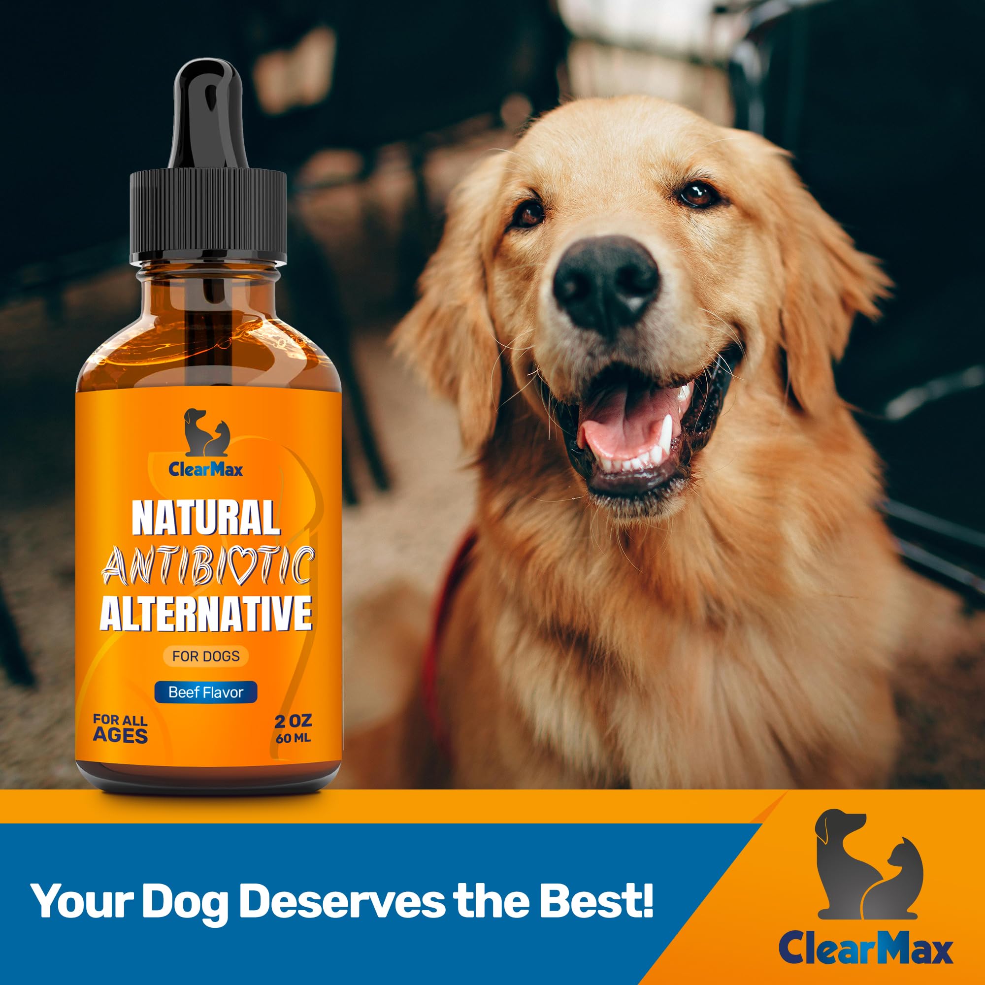 Clear Max antibiotiques chien utilisation quotidienne simple.