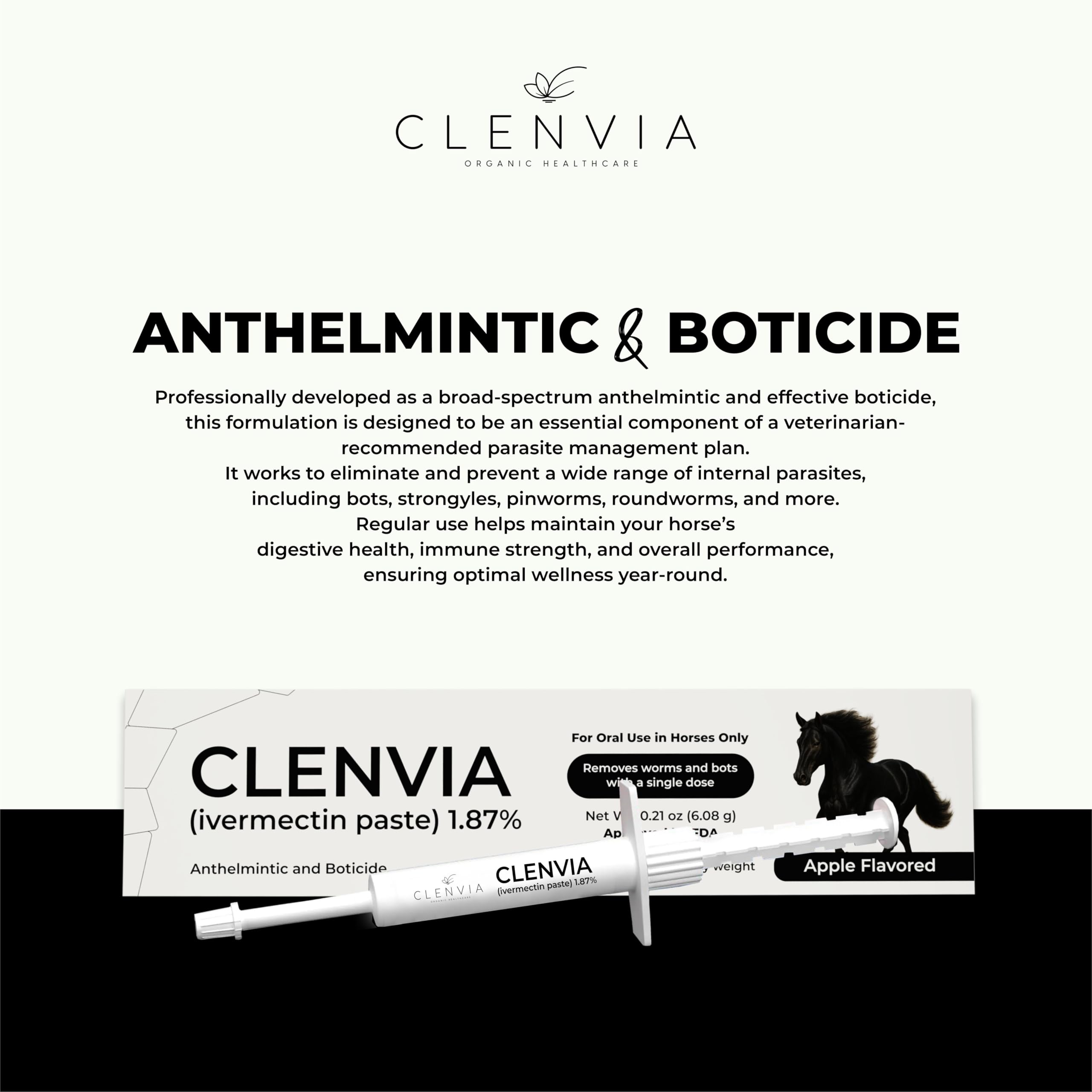 CLENVIA pâte cheval application facile et rapide.
