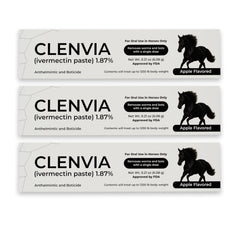 CLENVIA pâte cheval saveur pomme, tube pratique pour administration.
