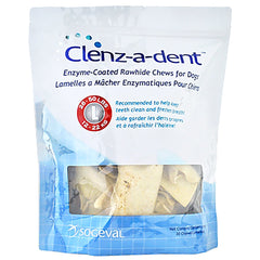 Friandises CLENZ-A-DENT en peau brute pour chien, favorisant l’hygiène dentaire et le goût agréable