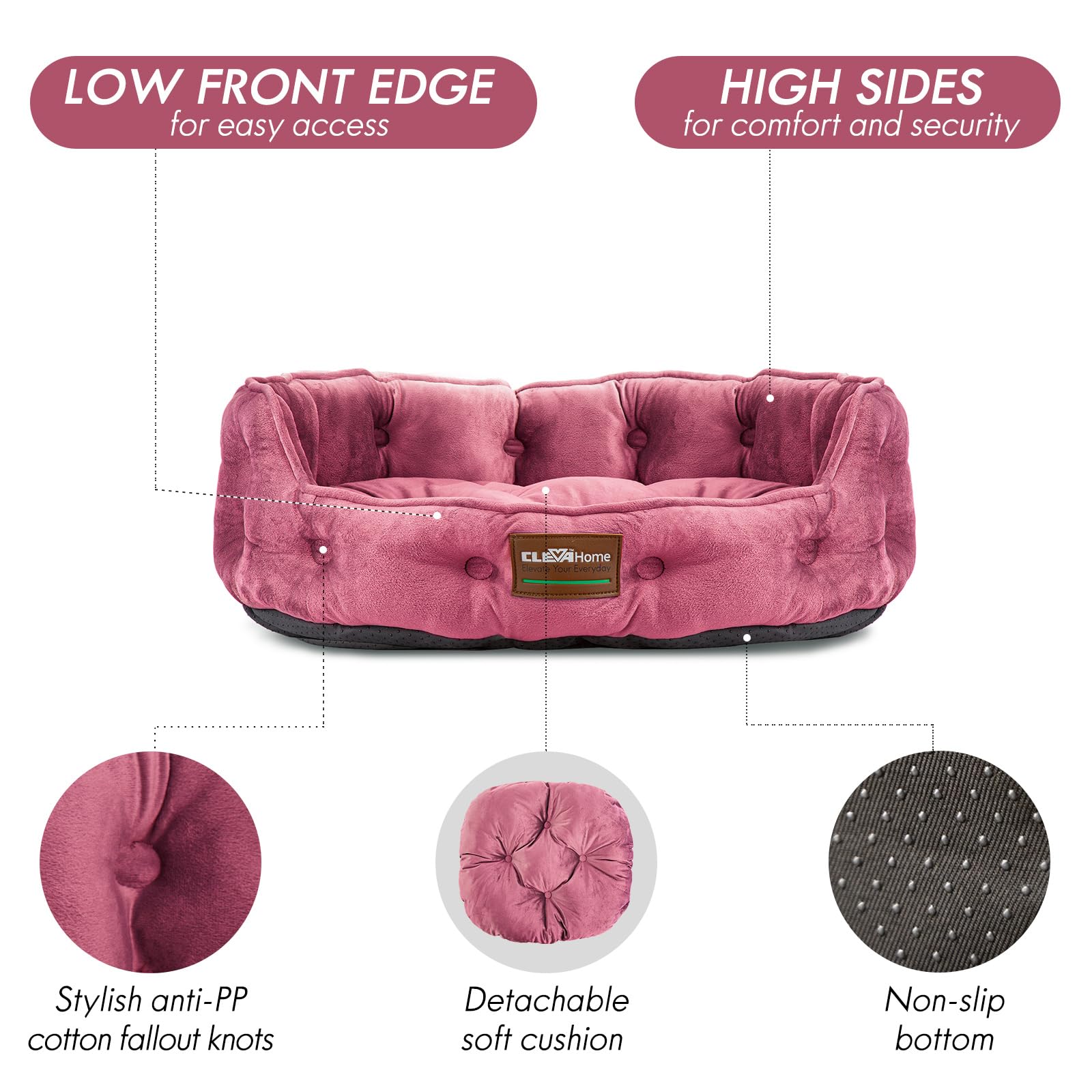Rembourrage en polyester doux ClevaHome qui garde sa souplesse.