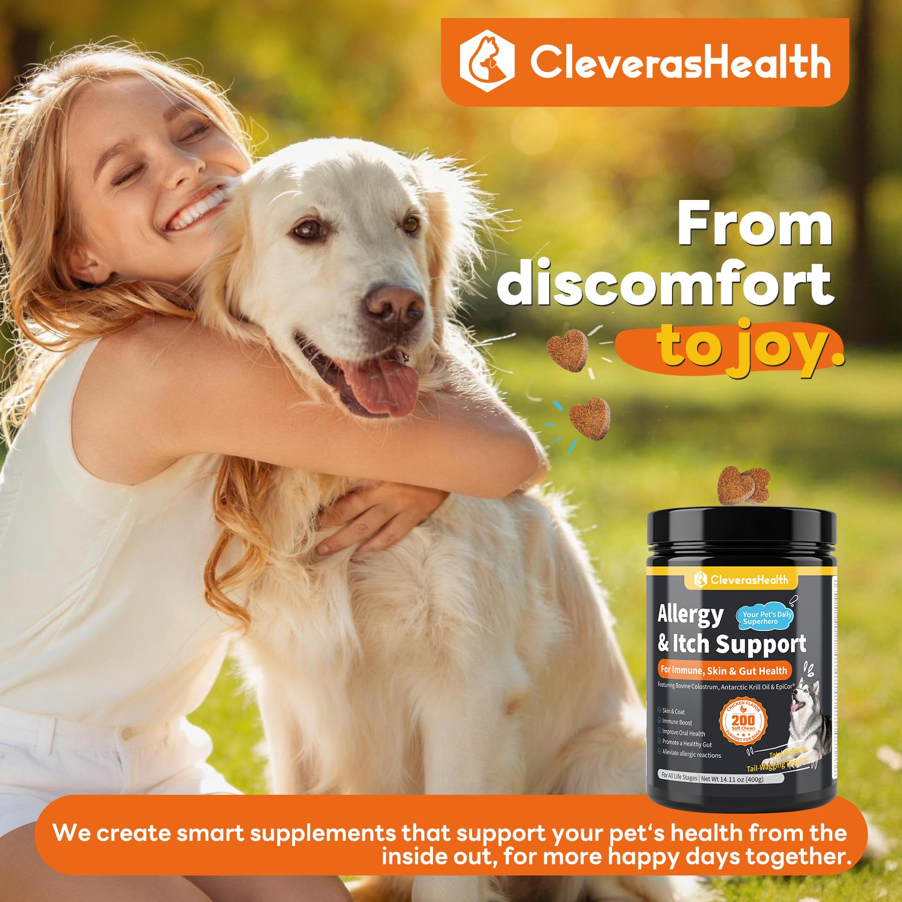 Gommes CleverasHealth enzymes digestives pour chien.
