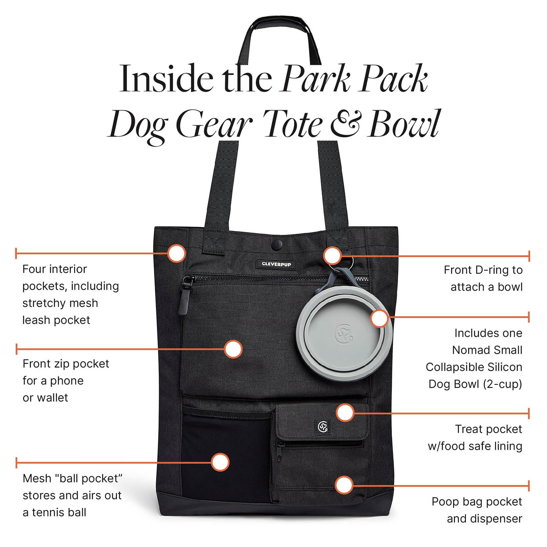 Pochette friandises Cleverpup Park Pack, garde les friandises à portée lors des sorties