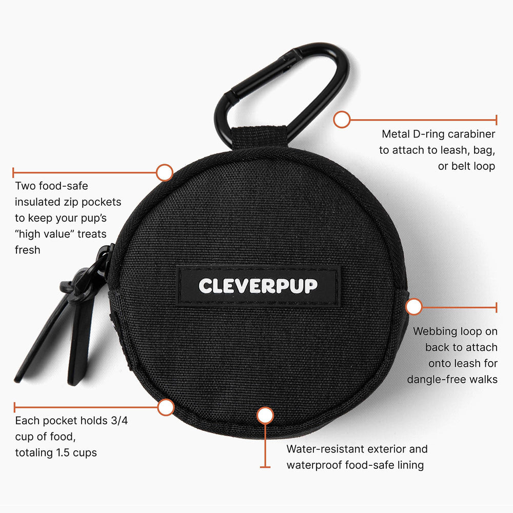 Cleverpup Snackpack: capacité totale de 1,5 tasse pour varier les récompenses.