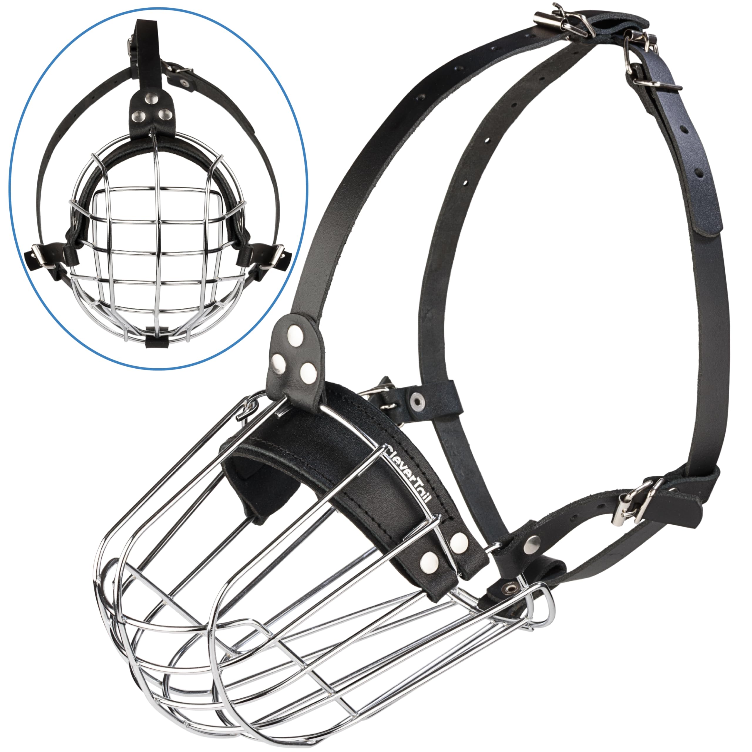 Lanières en cuir réglables CleverTail, confort sans frottement pendant les promenades.