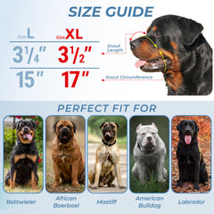 Muselière CleverTail XL pour chiens de grande taille, sangles réglables visibles.