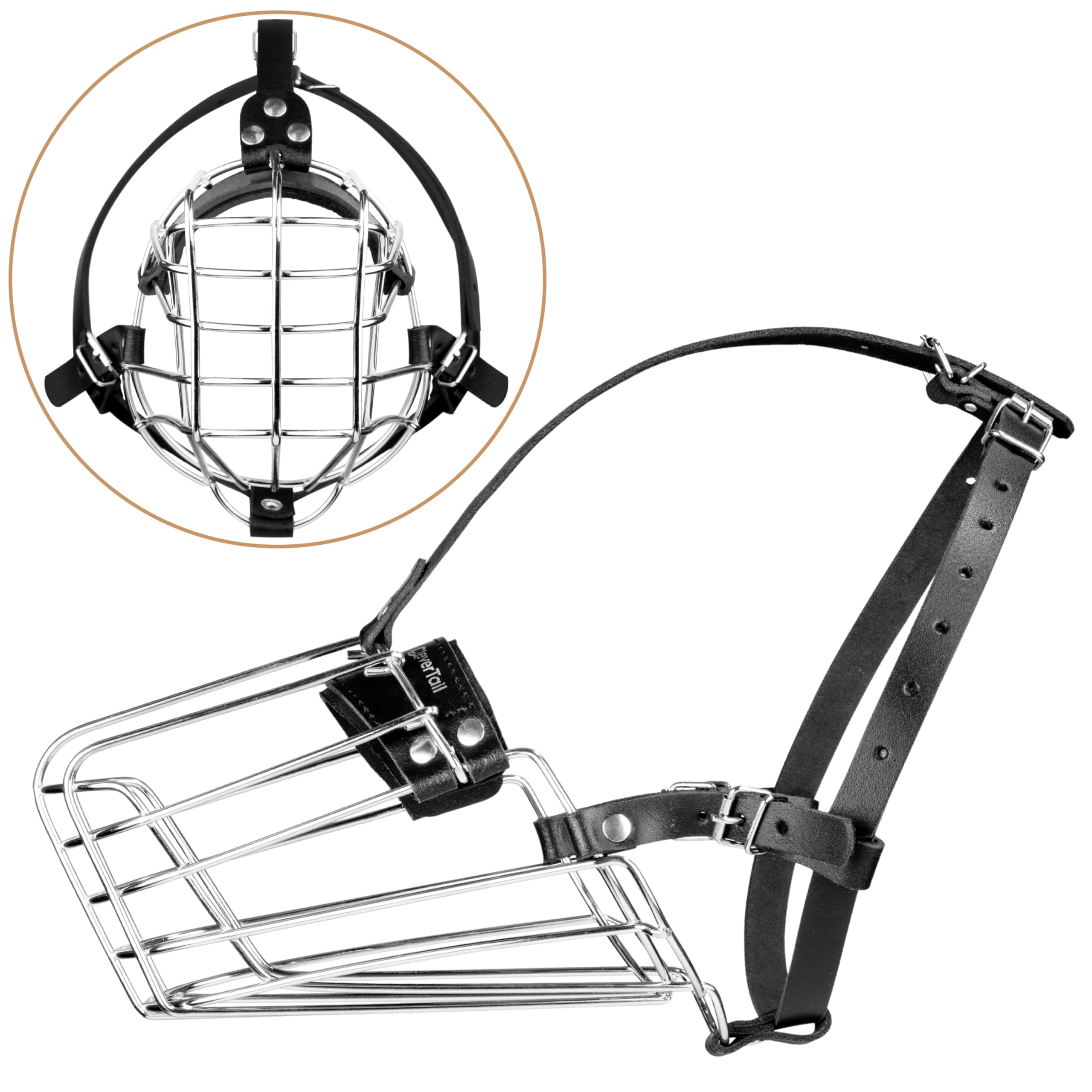 CleverTail muselière cage métal pour Husky, confort et contrôle.