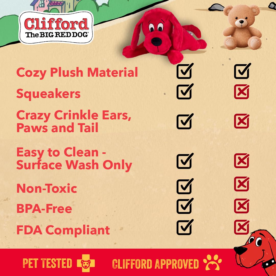 Clifford le Gros Chien Rouge – peluche grande race, idéal pour l'entraînement et les sessions de jeu.