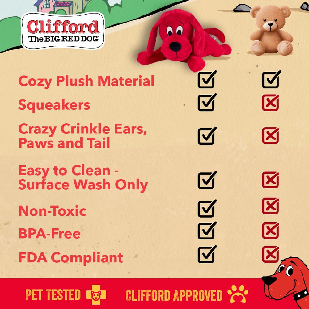 Clifford le Gros Chien Rouge – peluche grande race, idéal pour l'entraînement et les sessions de jeu.