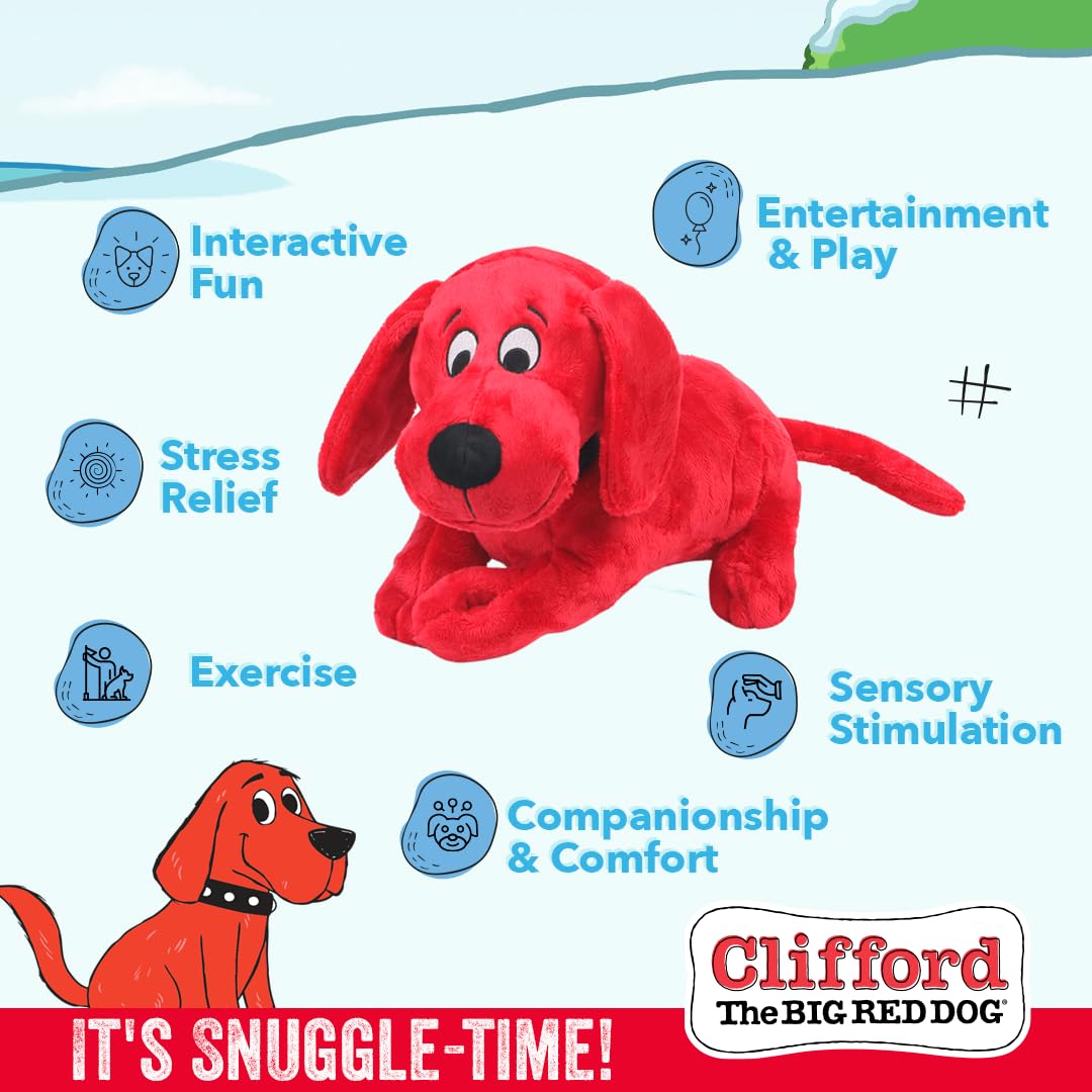 Clifford Snuggle Buddy, peluche douce offrant du confort lors des repos et des câlins.