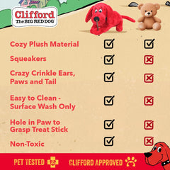Clifford Snuggle Buddy, effet crinkle pour enrichir l'expérience sensorielle.