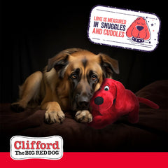 Clifford Snuggle Buddy, sifflet intégré pour des séances d'amusement interactif.