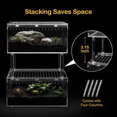 Clioran grand terrarium vue 360 transparente pour observer les animaux.