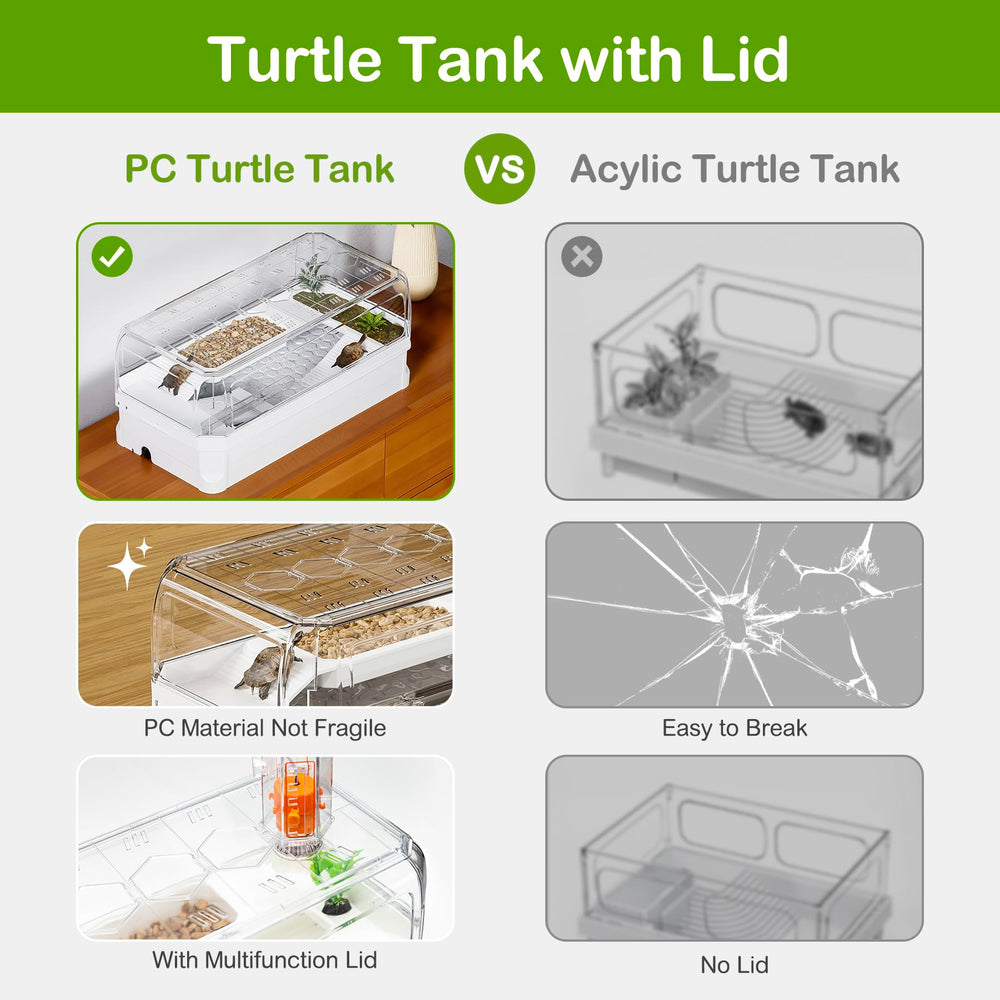 Clioran kit tortue accessoires et décor: plantes et pierres pour habitat réaliste.
