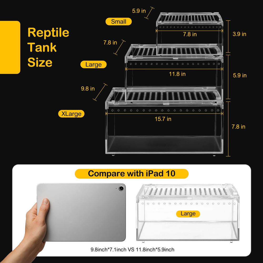 Clioran terrarium PC couvercle magnétique anti-évasion assure une observation sans fuite.