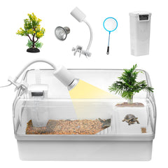 Cliordan tortue-tank: habitat acrylique avec filtre silencieux pour eau claire et observation nette.
