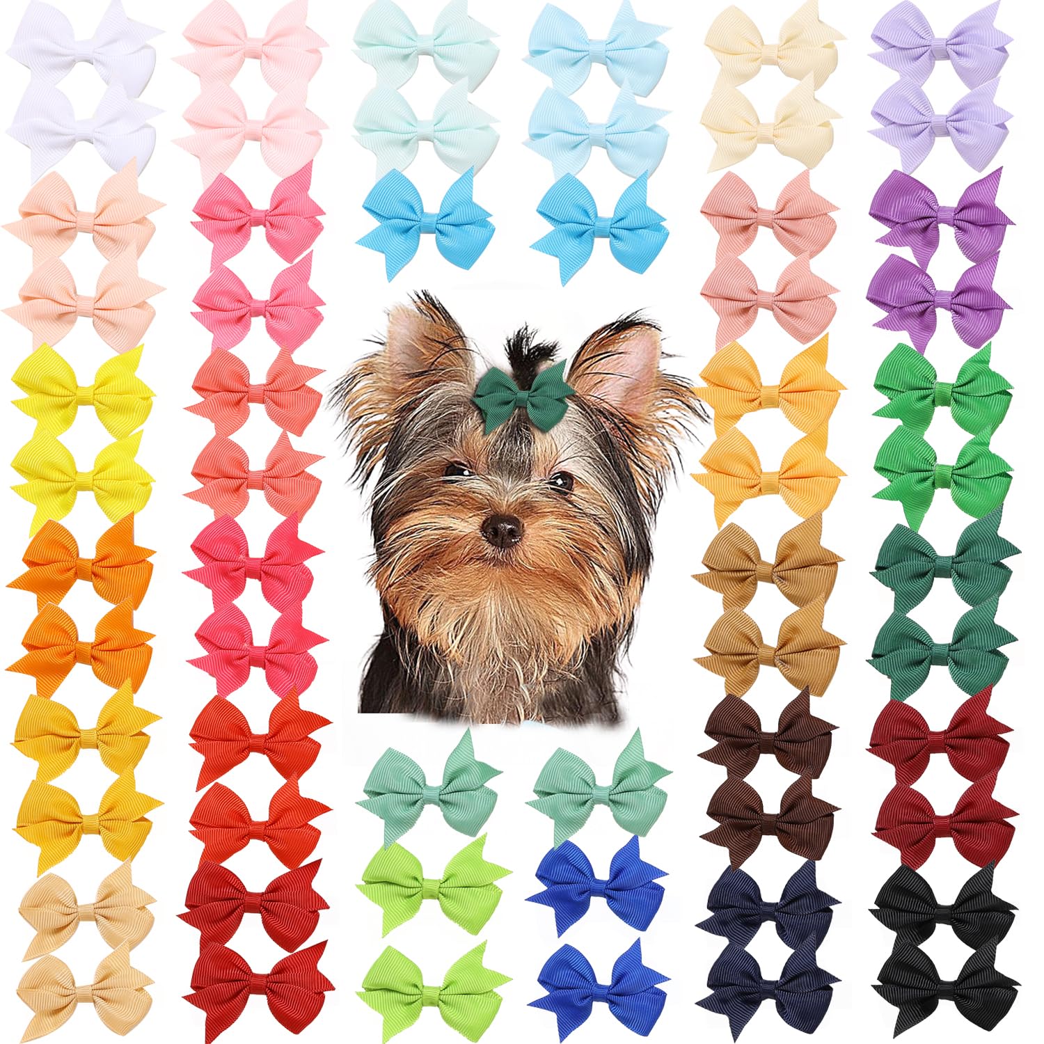 Clipband boucles rouges pour petit chien, parfaites pour coordonner tenues lors des promenades.