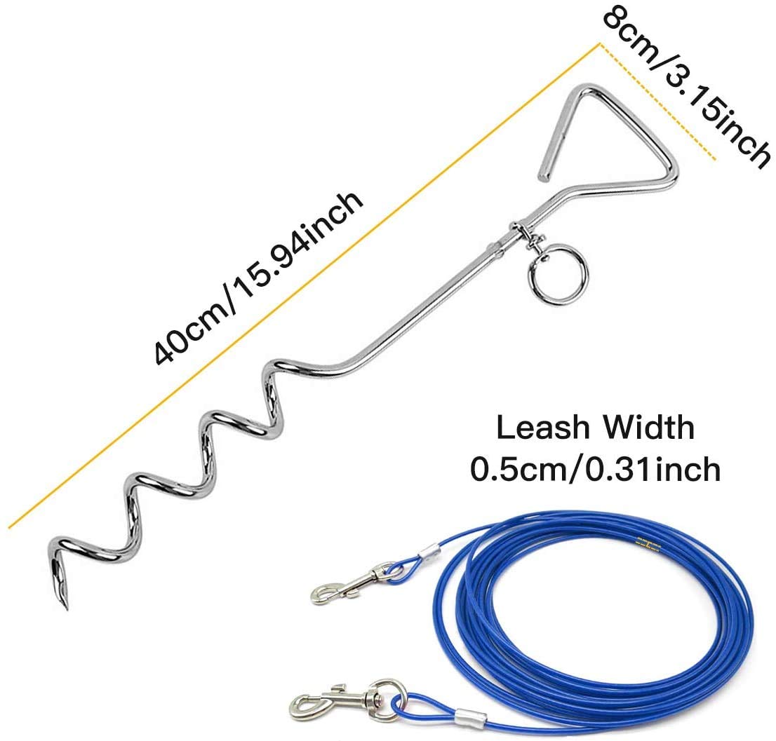 CLKHOWL câble d'attache chien 30 ft prêt pour camping et extérieur