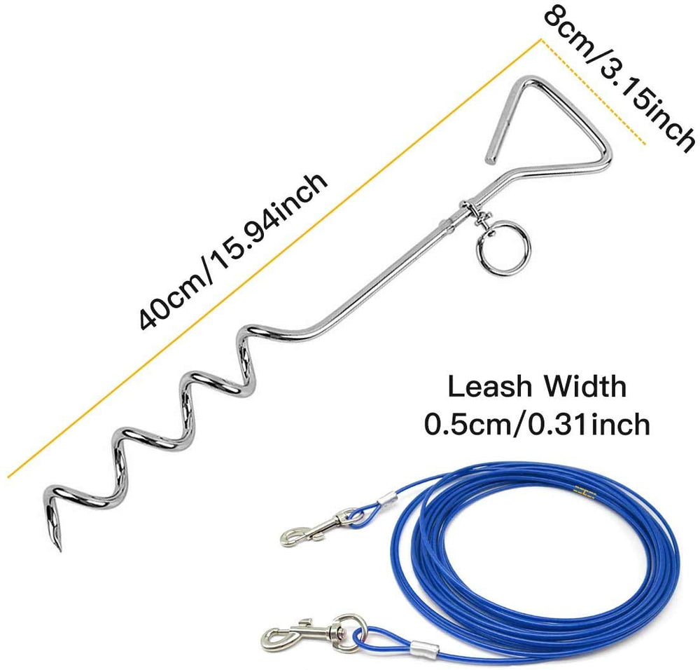CLKHOWL câble d'attache chien 30 ft prêt pour camping et extérieur