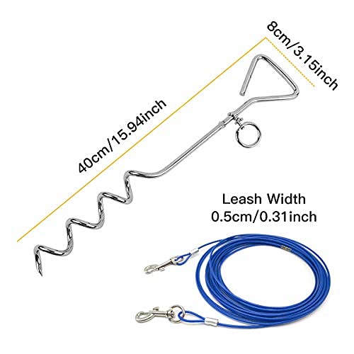 Piquet spiralé CLKHOWL en sol, attache robuste pour chien moyen à grand