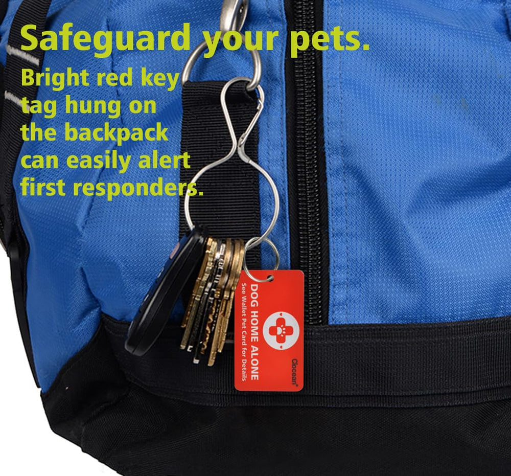 Clocean carte urgence chien pliable, accès rapide aux contacts lors d’absence.