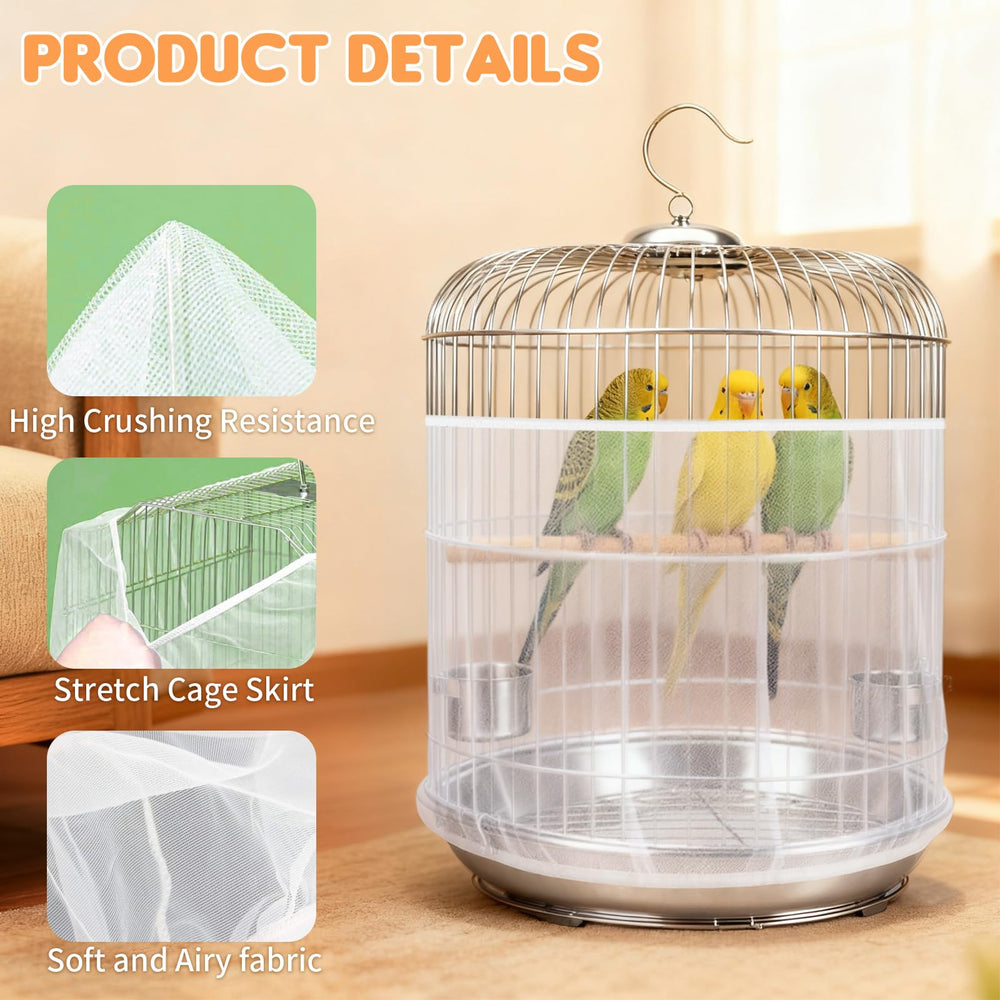 Clofiak couverture blanche de cage oiseaux, visibilite claire et surveillance aisée.