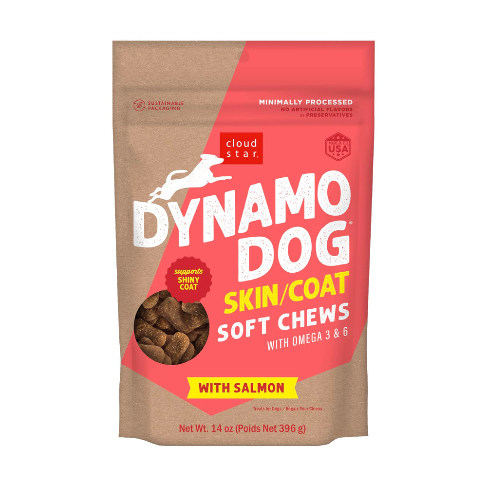 Cloud Star Dynamo, friandise au saumon pour un pelage brillant.
