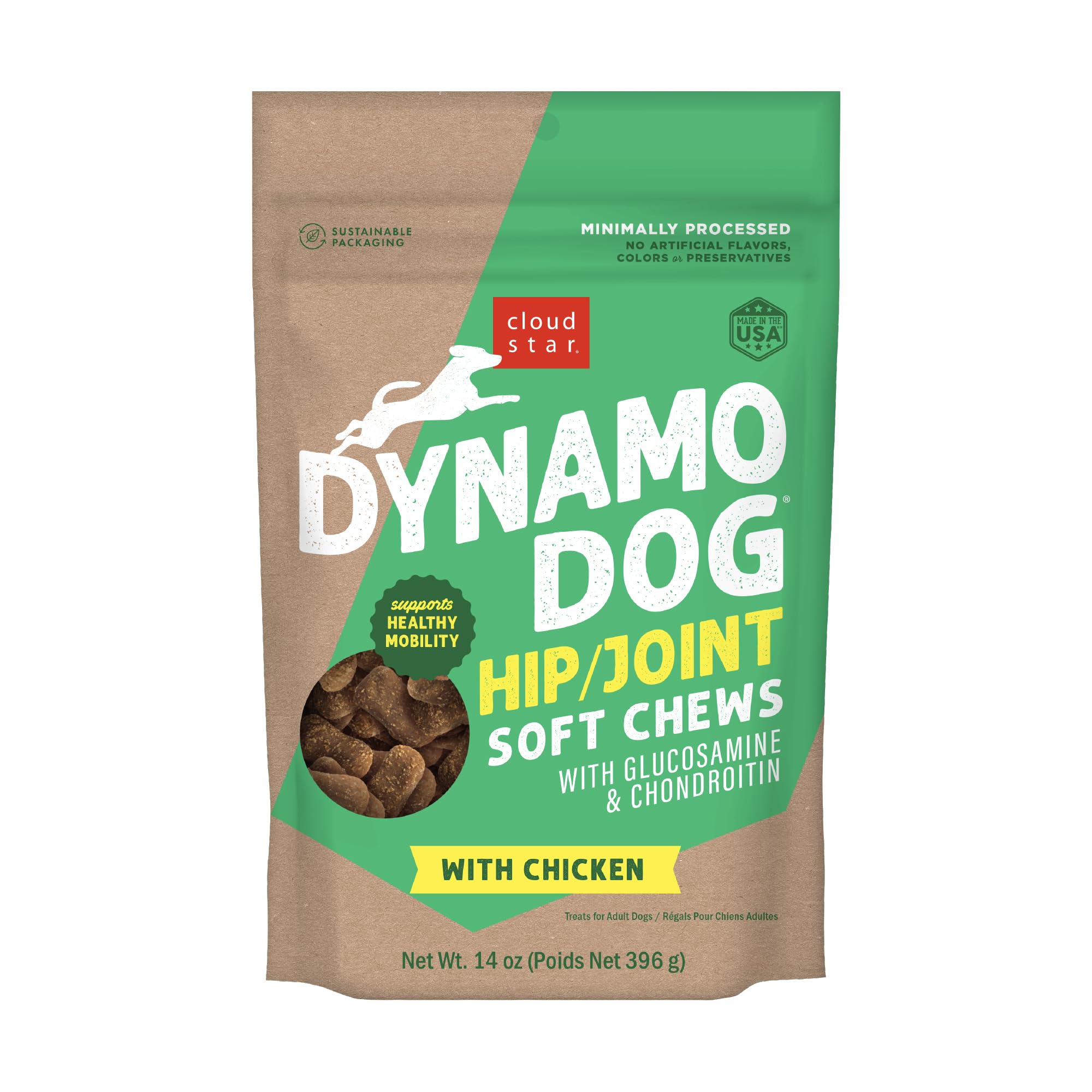 Cloud Star Dynamo Dog; bouteille-poulet: friables savoureux soutiennent la mobilité.