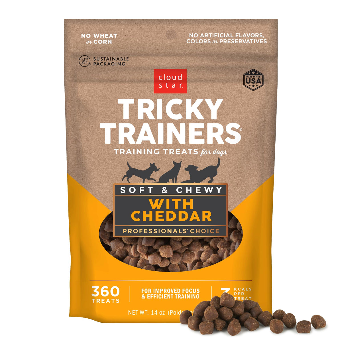 Cloud Star Tricky Trainers – sachet cheddar molleux, idéal pour l'entraînement.