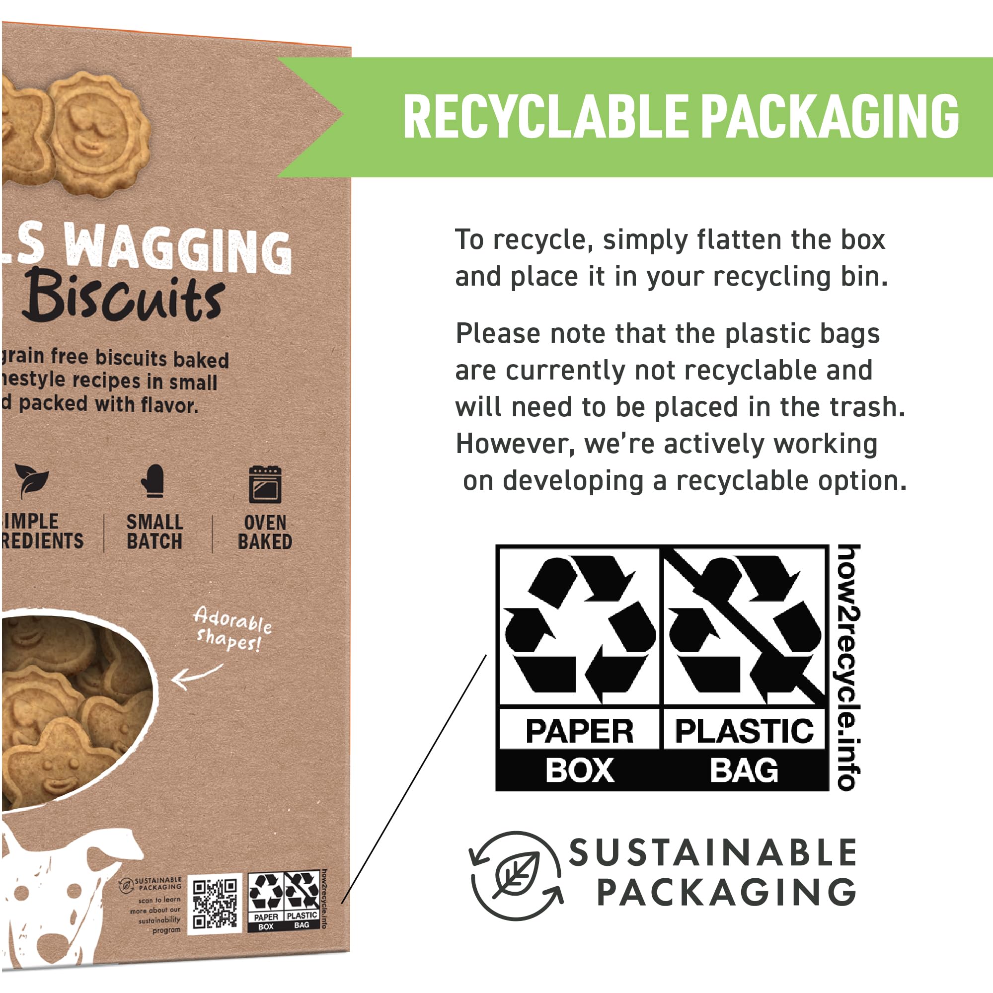 Ingrédients simples et naturels des biscuits Cloud Star Wag More Bark Less.