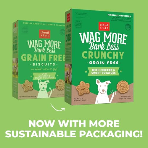 Biscuit grain-free Cloud Star Wag More Bark Less, idéal pour régimes sans gluten chez les chiens.