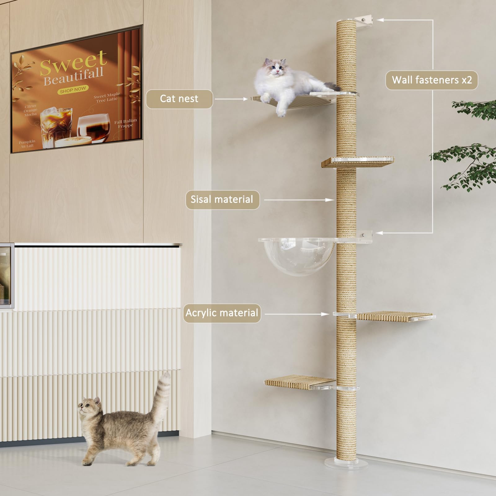 CloudPET Arbre-chat conception optimisée pour gagner l'espace vertical