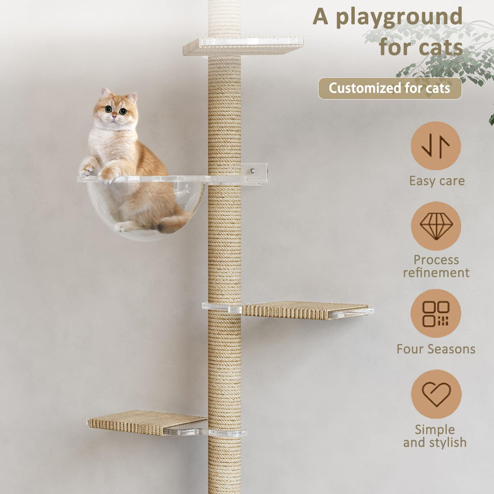 CloudPET Arbre-chat hauteur ajustable et système de tension sûr